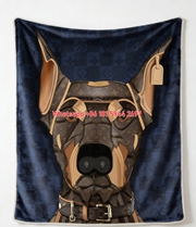 Luxury LV Doberman Flannel Throw Blanket 336